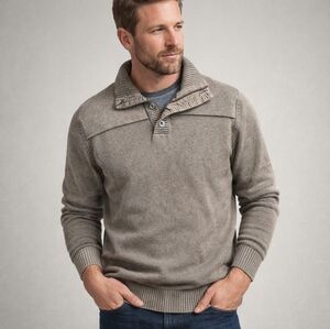 Weatherproof Vintage 1/4 Zip Gray Wash Sweater, Men's Large